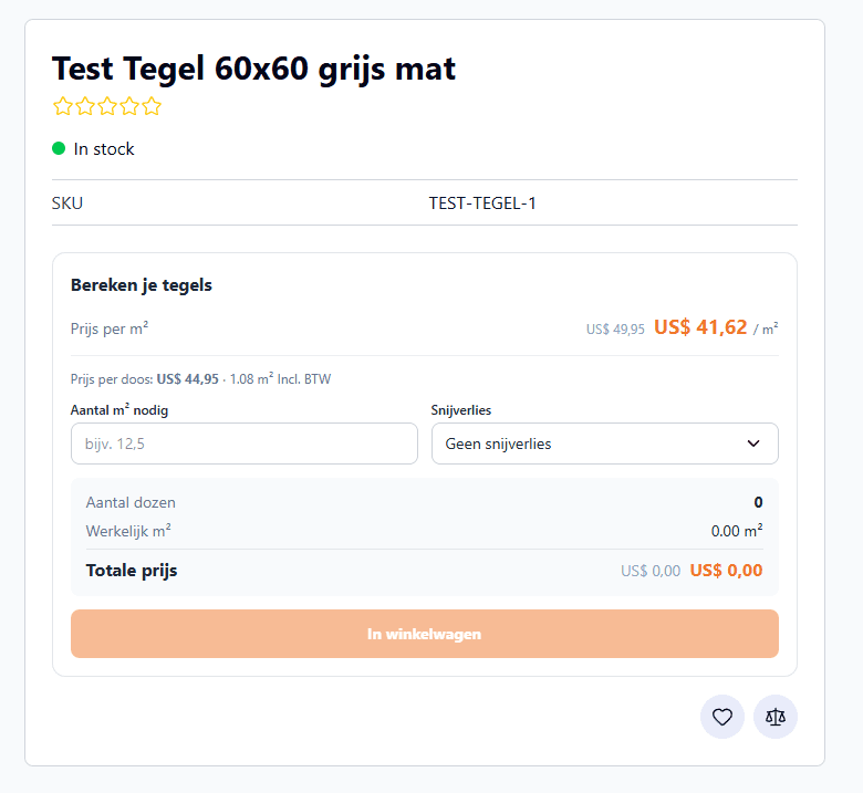 m² Calculator voor Tegels & Vloeren (Magento), screenshot 3