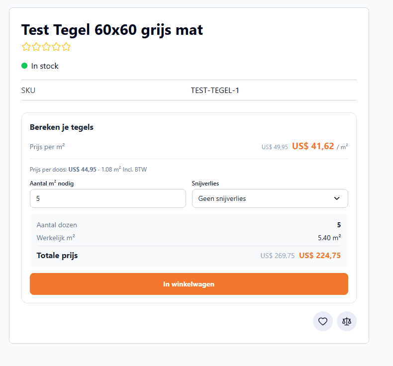 m² Calculator voor Tegels & Vloeren (Magento), screenshot 4