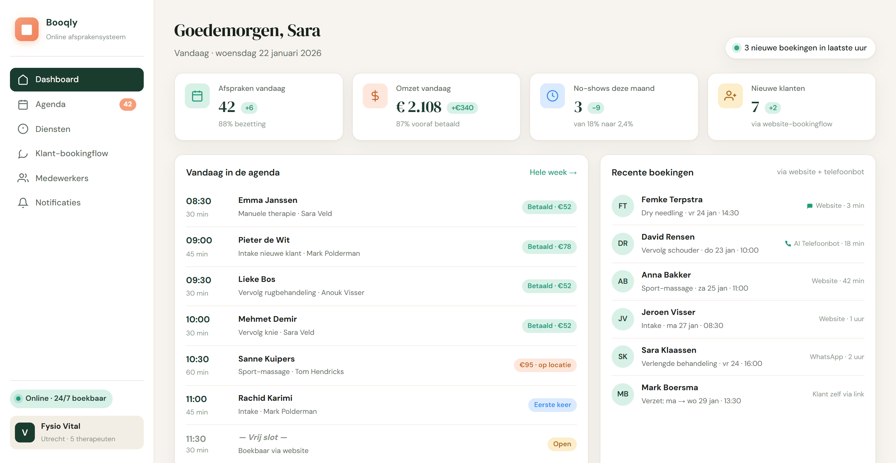 Online Afsprakensysteem, screenshot 1
