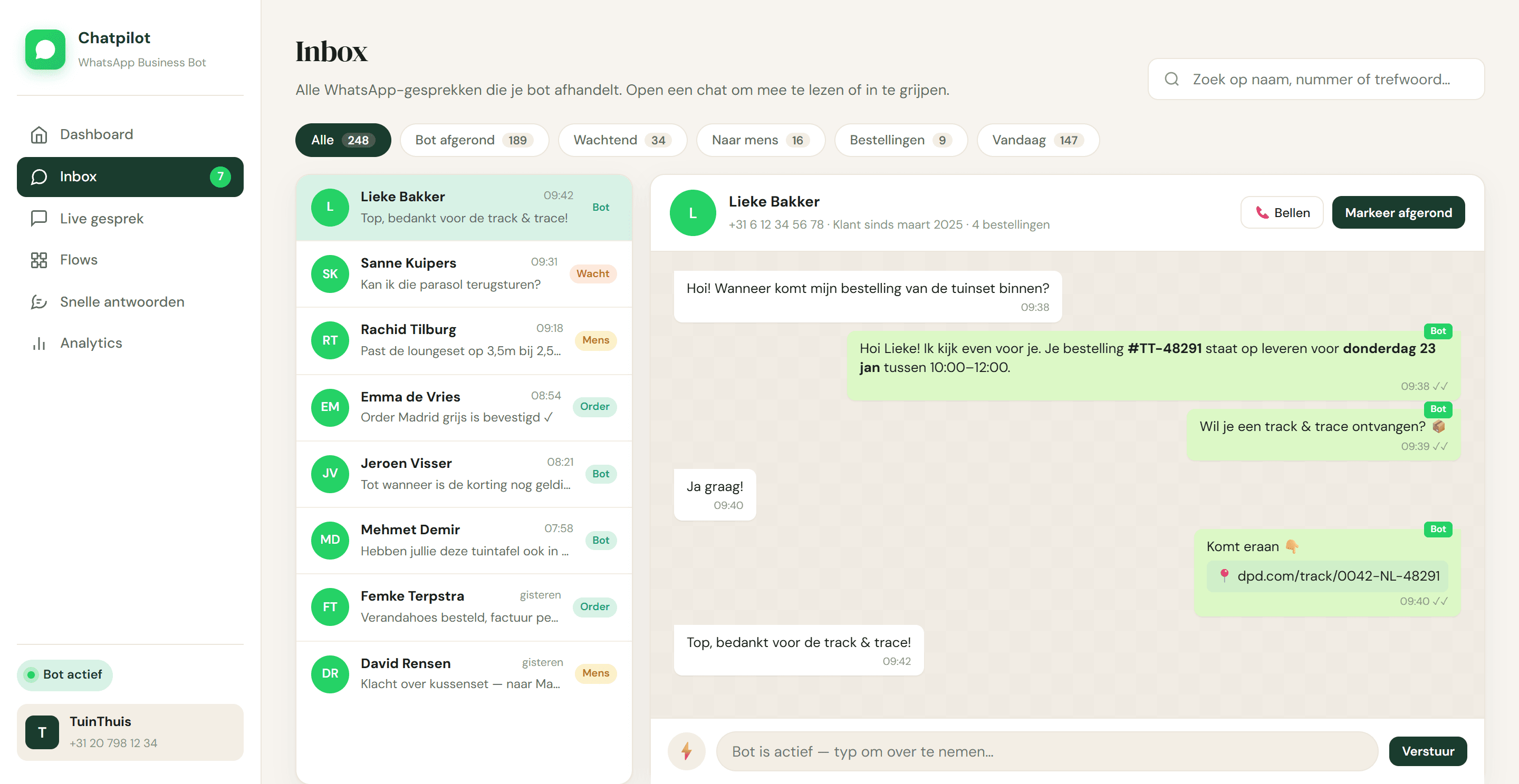 WhatsApp Business Chatbot, screenshot 2