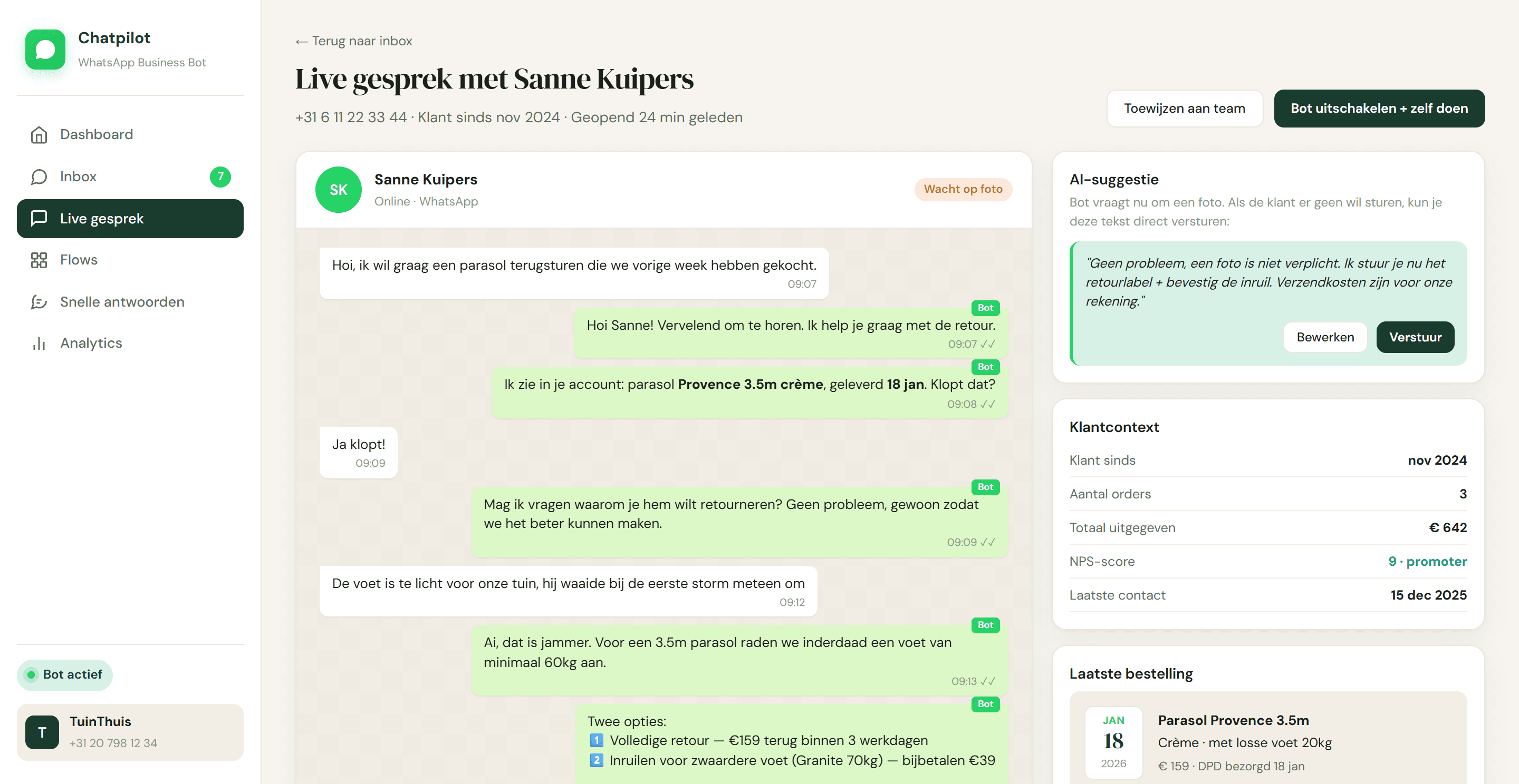 WhatsApp Business Chatbot, screenshot 3