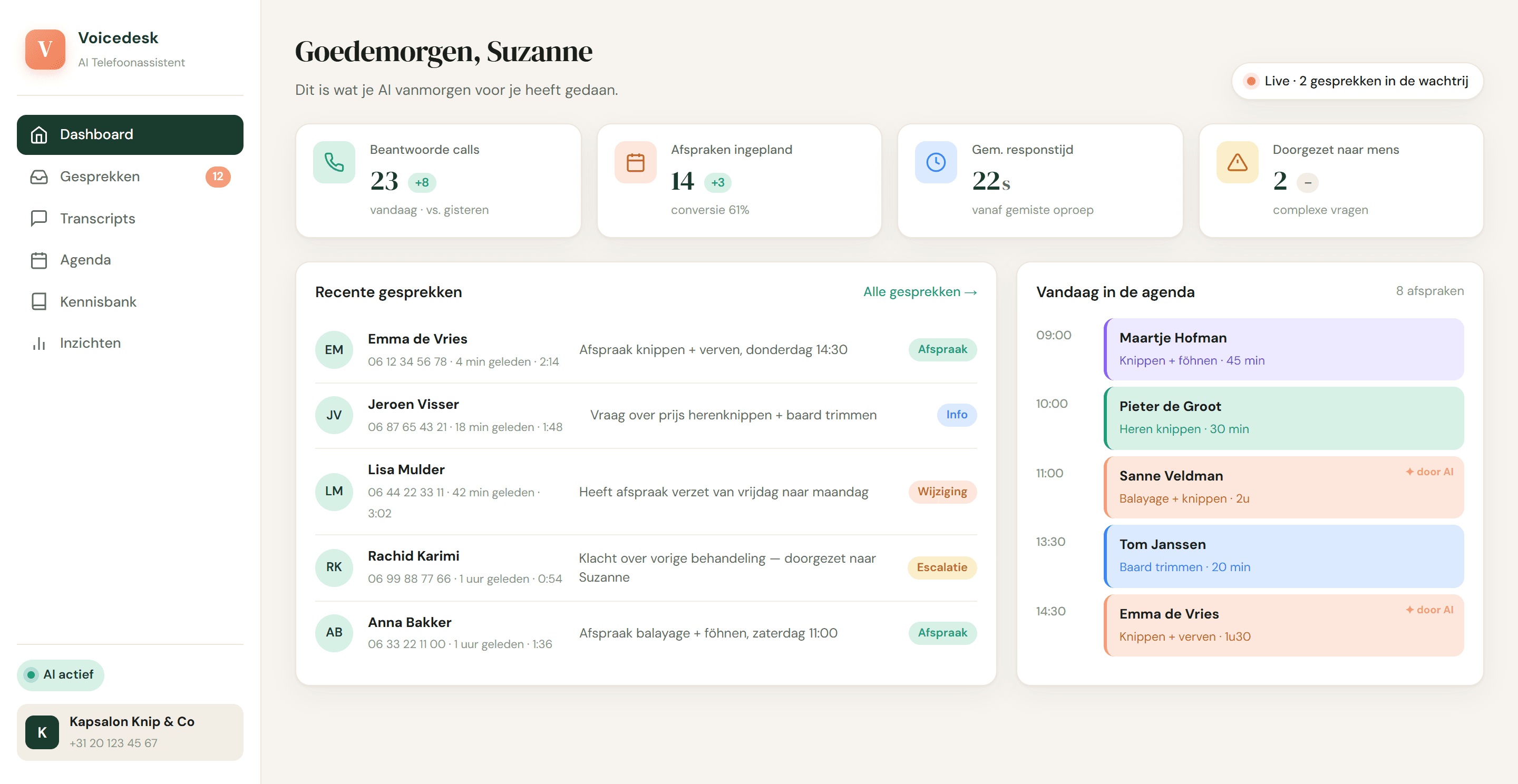 AI Telefoonassistent, screenshot 1