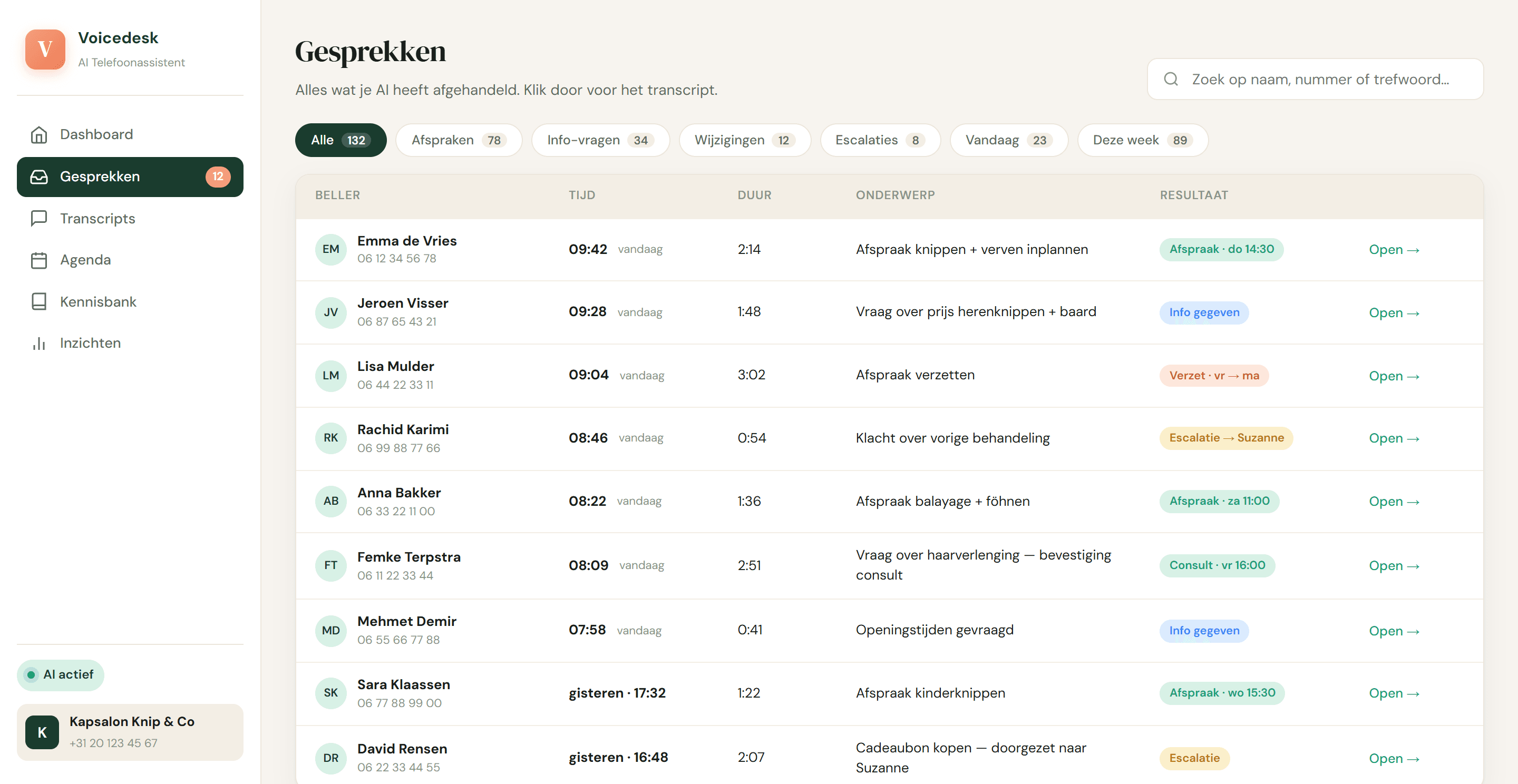 AI Telefoonassistent, screenshot 2