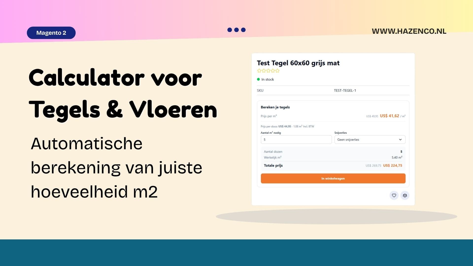 m² Calculator voor Tegels & Vloeren (Magento), hero