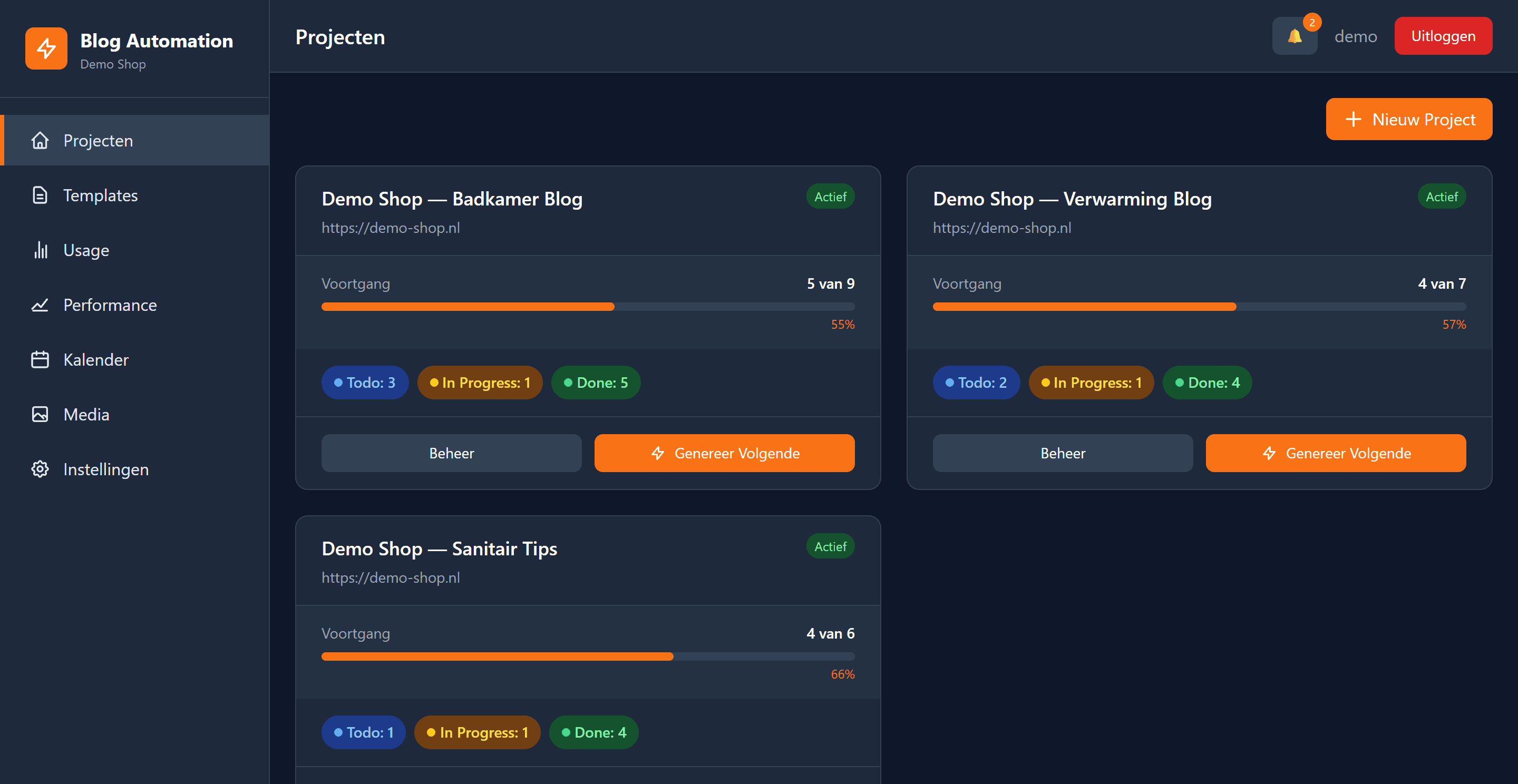 Hazenco Blog Tool, screenshot 2